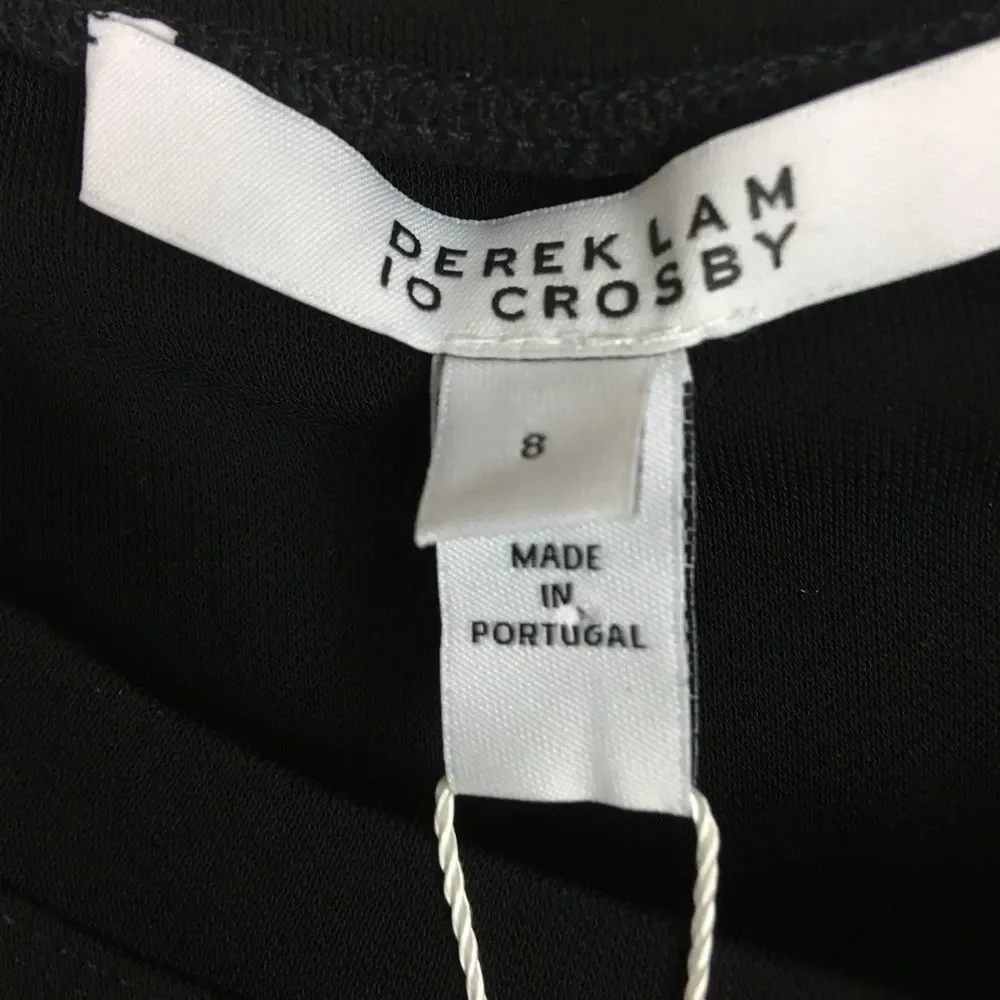 Derek Lam 10 Crosby NEW Silk-Trim Tank Dress Black Made in Portugal Size 8 - Picture 13 of 15